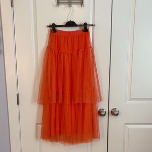 Anthropologie Orange Maxi Skirt
